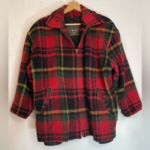 VTG French Country Express Plaid Zip Front Wool Blend Jacket Medium